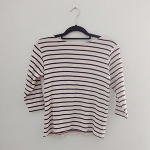 🌟LL Bean Cotton Shirt 3/4 Sleeve Striped Like New